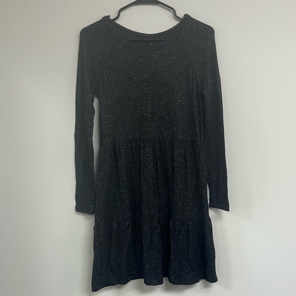 NWOT. Art Class Black Heathered Kids Casual Long Sleeve Dress